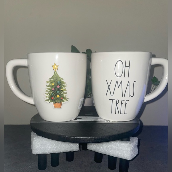 Set of 2 Rae Dunn OH XMAS TREE Double Sided Mug - Picture 5 of 7